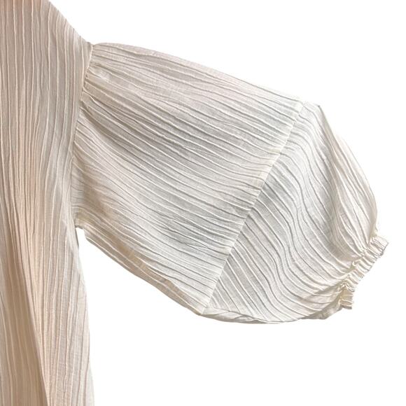 EAPHI NWT Romantic Minimalist Oversized Textured Gauzy Ethereal Balloon Sleeve - Picture 8 of 14